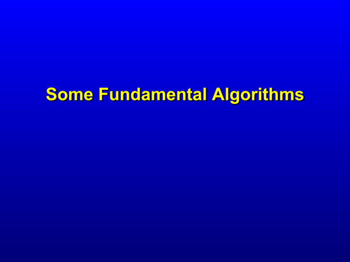 some fundamental algorithms swapping