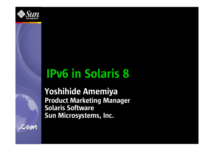 ipv6 in solaris 8
