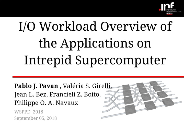 i o workload overview of the applications on intrepid