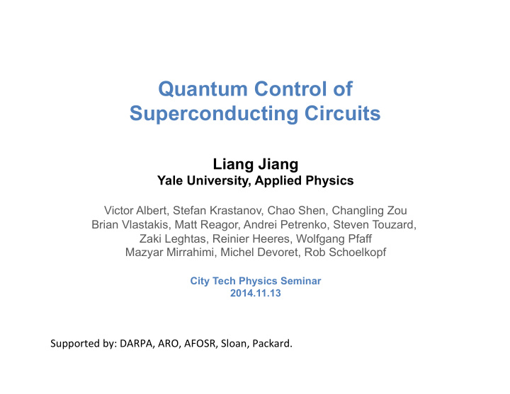 quantum control of