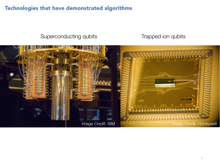 technologies that have demonstrated algorithms
