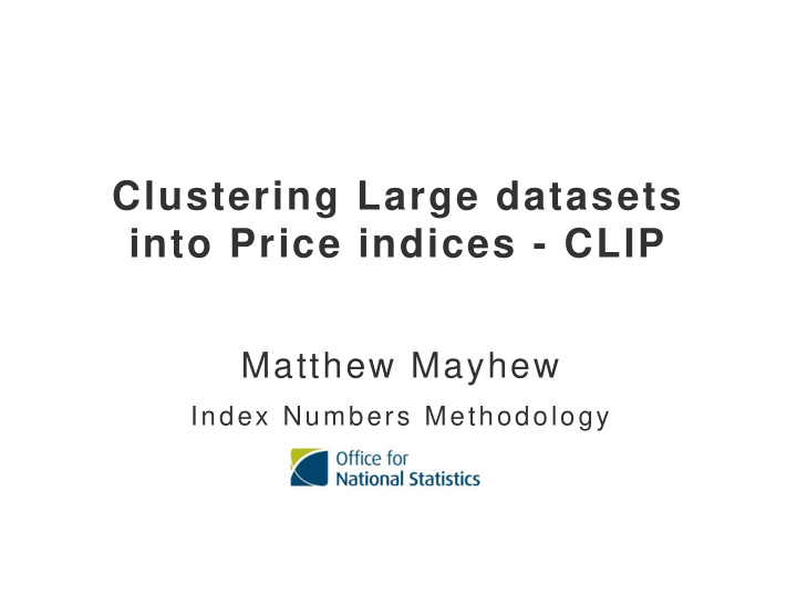 clustering large datasets into price indices clip