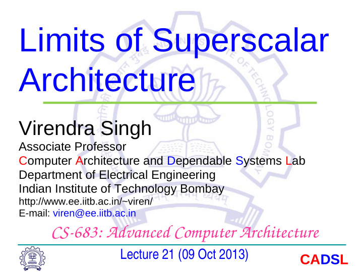 limits of superscalar architecture