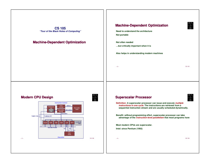 machine dependent optimization machine dependent