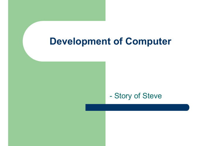 development of computer