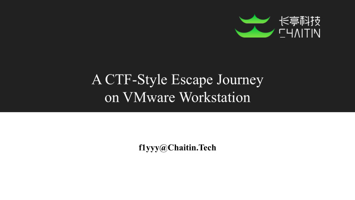 a ctf style escape journey on vmware workstation