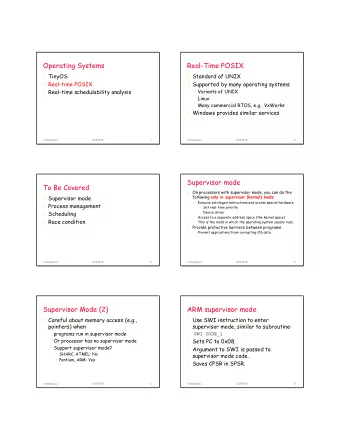 Operating Systems  Real-Time POSIX   TinyOS   Standard of UNIX   Real-time POSIX