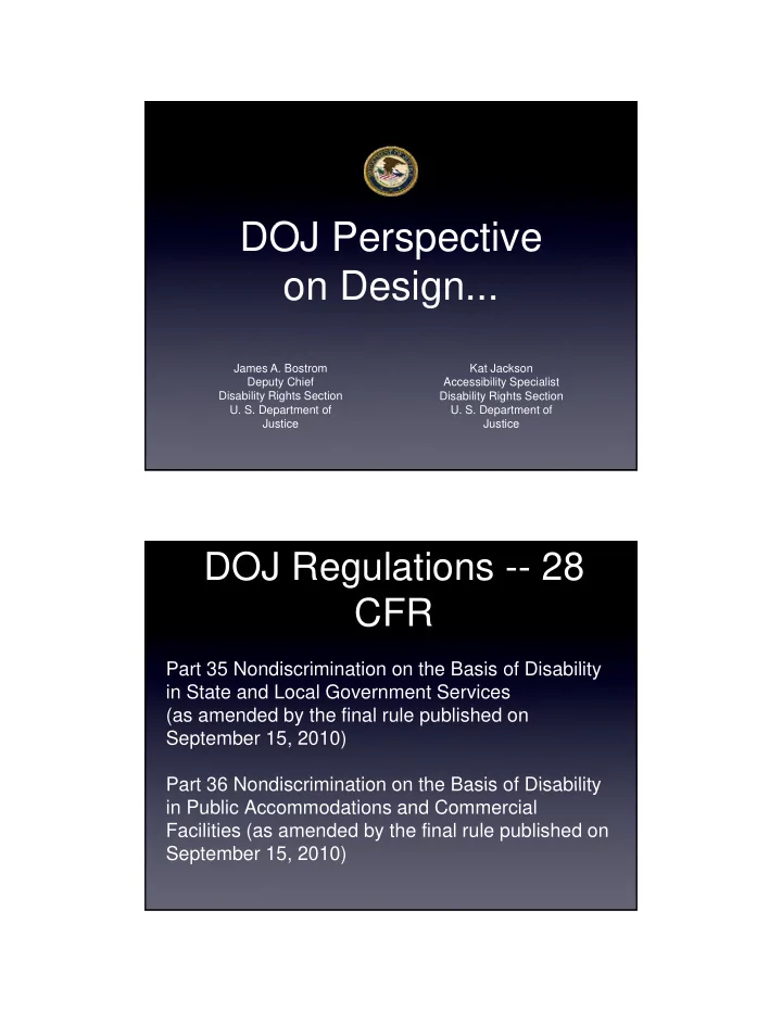 doj p doj perspective ti on design