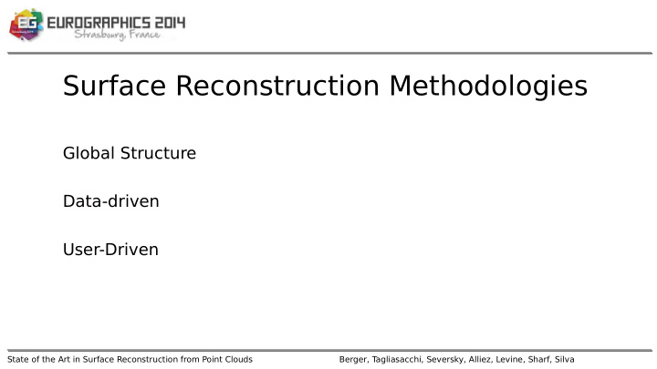 surface reconstruction methodologies