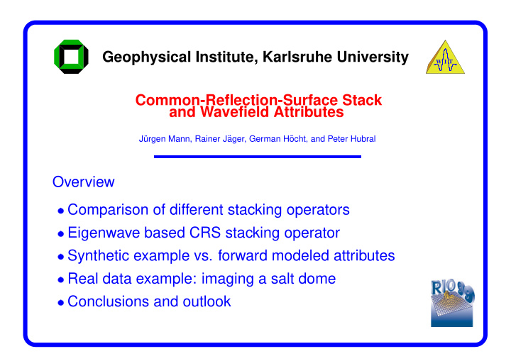 geophysical institute karlsruhe university
