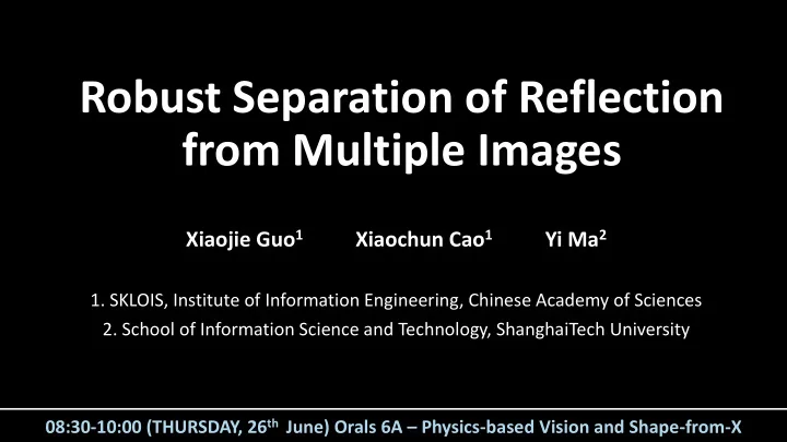 robust separation of reflection