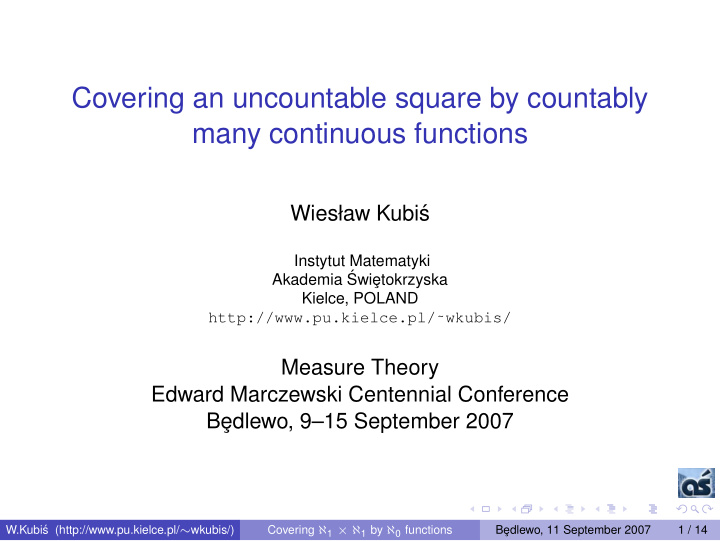 covering an uncountable square by countably many