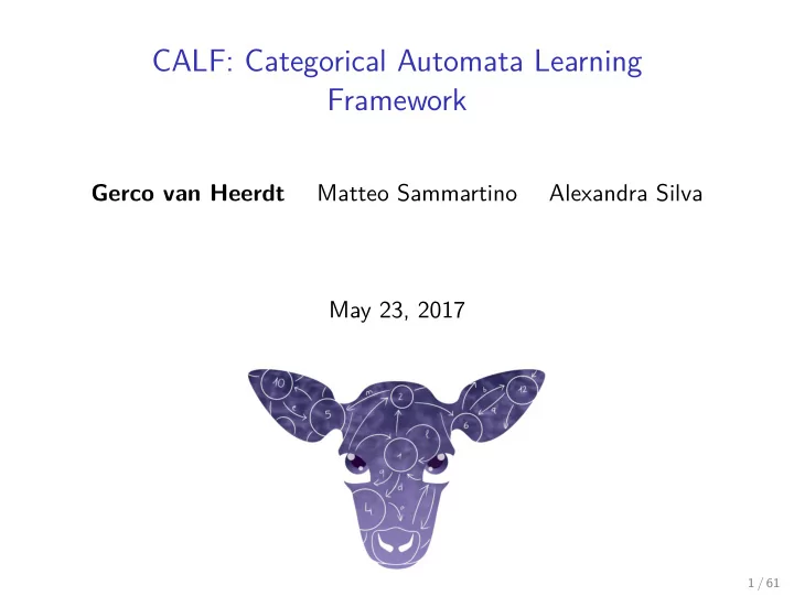 calf categorical automata learning framework