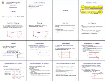 Reading for Clipping  Rendering Pipeline  CPSC 314 Computer Graphics  FCG Sec 8.1.3-8.1.6