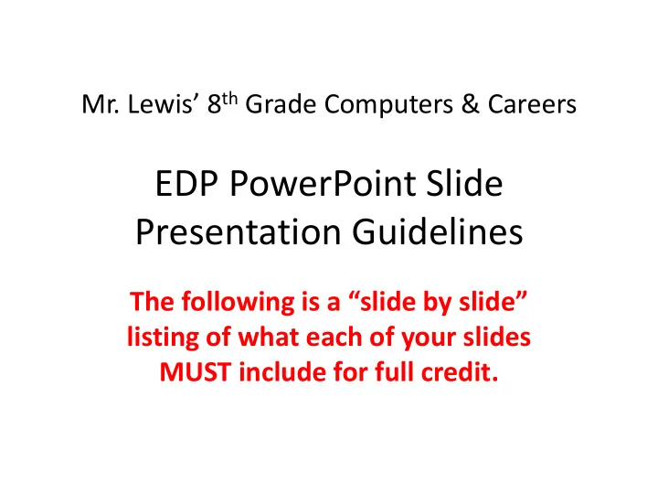 presentation guidelines