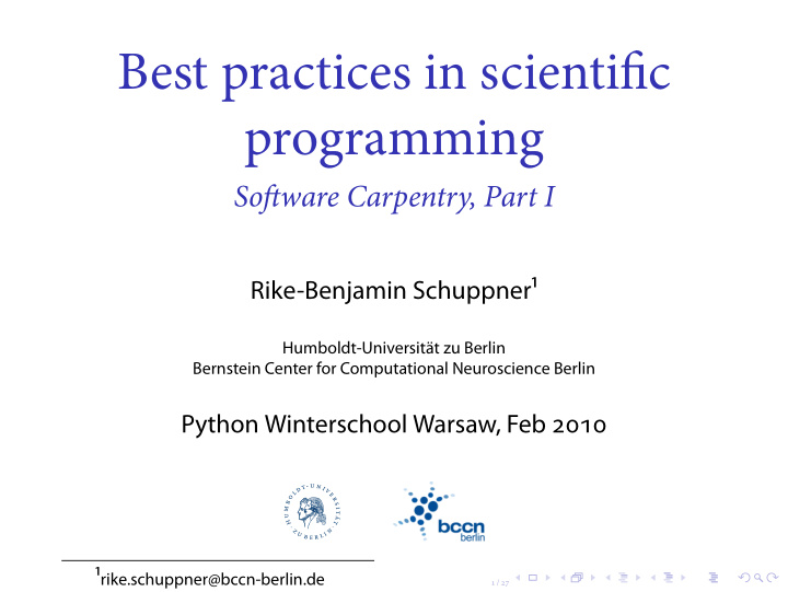 best practices in scientific programming