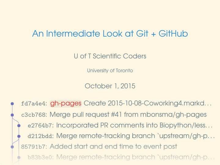 an intermediate look at git github