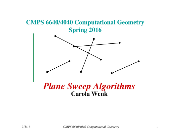 plane sweep algorithms