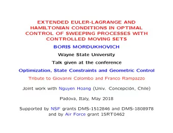 EXTENDED EULER-LAGRANGE AND  HAMILTONIAN CONDITIONS IN OPTIMAL  CONTROL OF SWEEPING PROCESSES WITH