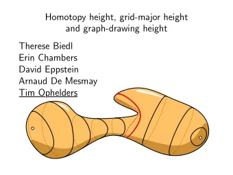 Homotopy height, grid-major height  and graph-drawing height  Therese Biedl  Erin Chambers  David