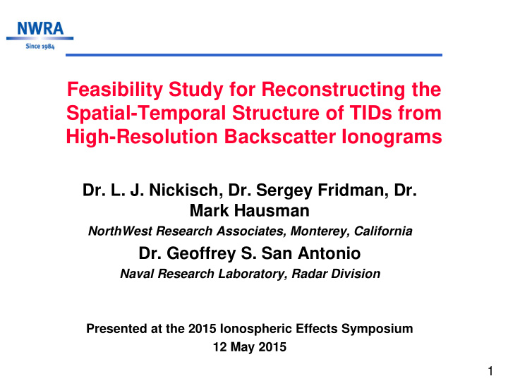 feasibility study for reconstructing the spatial temporal