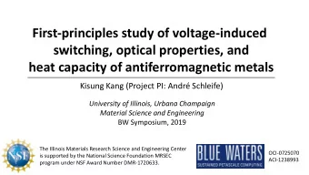First-principles study of voltage-induced  switching, optical properties, and  heat capacity of