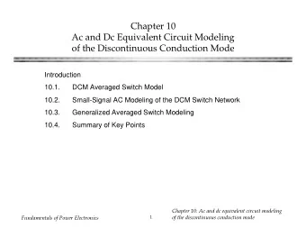 Chapter 10  Ac and Dc Equivalent Circuit Modeling  of the Discontinuous Conduction Mode