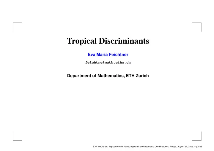 tropical discriminants