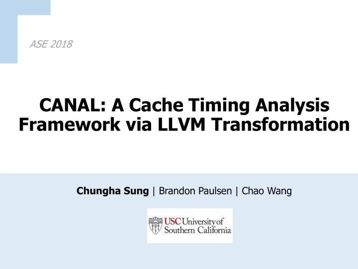 canal a cache timing analysis framework via llvm
