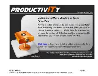 ICTP_018_05142013  Page 1 of 4  ProductivI.T.y tip 141_(PowerPoint): Link a Video or Movie Clip to