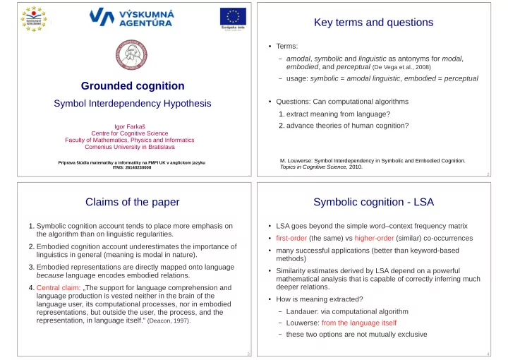 key terms and questions