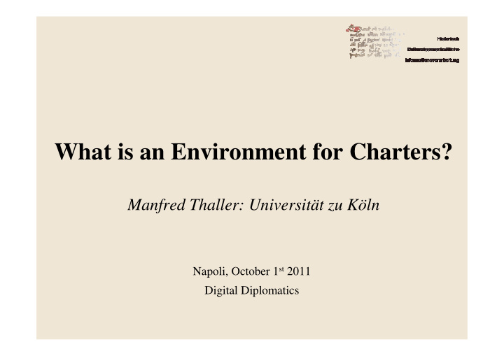what is an environment for charters