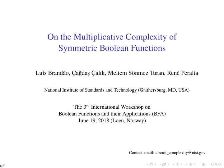 on the multiplicative complexity of symmetric boolean