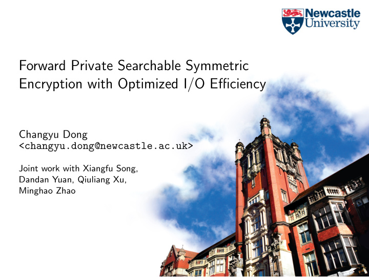 forward private searchable symmetric encryption with
