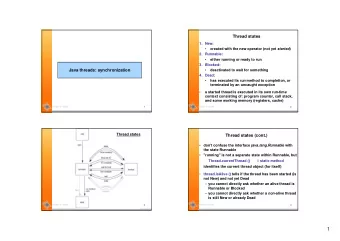1  Transition from Blocked to Runnable  Entering the Blocked state  A blocked thread moves into the