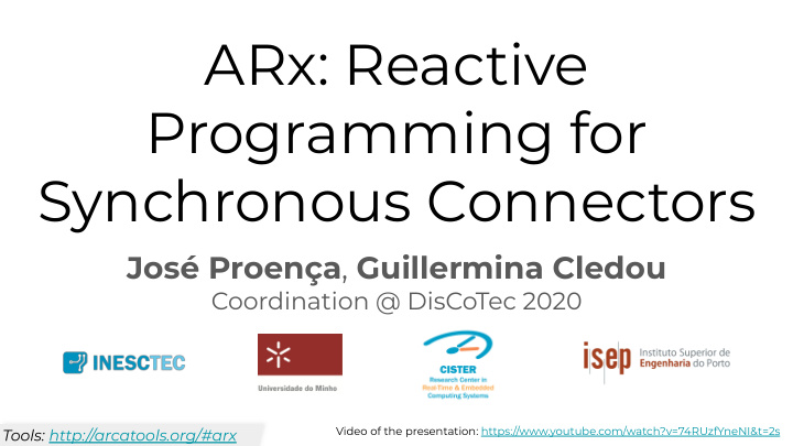 arx reactive programming for synchronous connectors