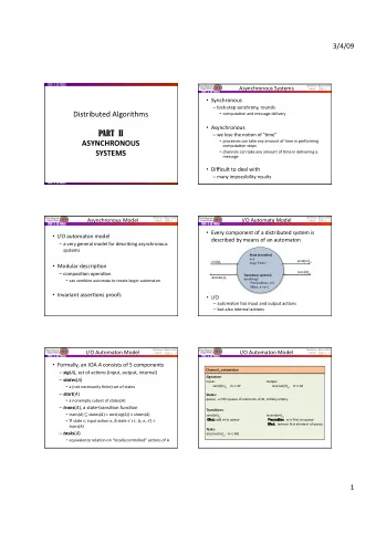 DistributedAlgorithms  computa@onandmessagedelivery  Asynchronous PART
