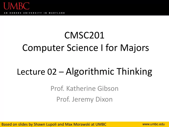 lecture 02 algorithmic thinking