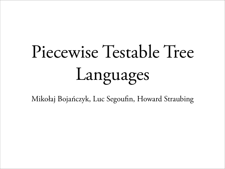piecewise testable tree languages