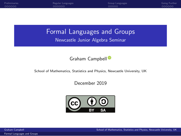 formal languages and groups