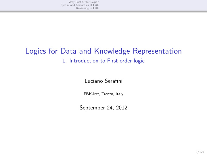 logics for data and knowledge representation
