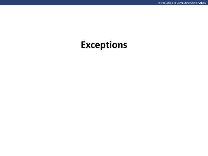 exceptions