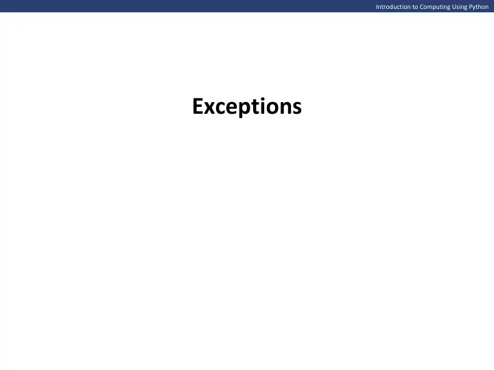 exceptions