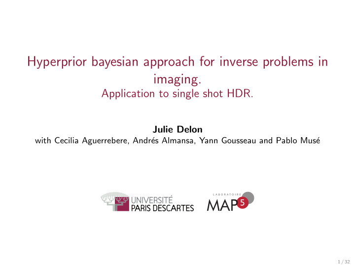 hyperprior bayesian approach for inverse problems in