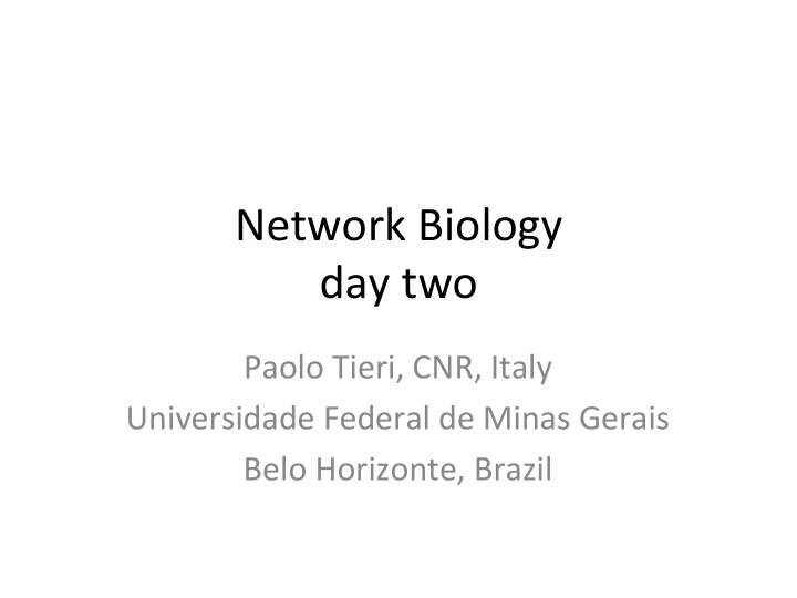 network biology day two