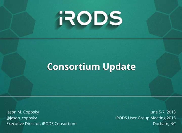 consortium update consortium update