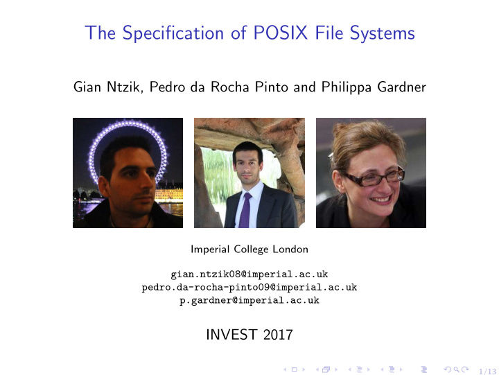 the specification of posix file systems
