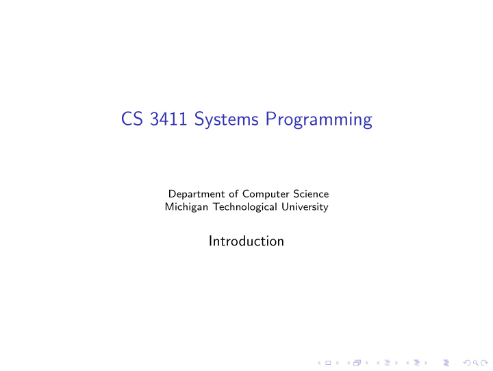 cs 3411 systems programming