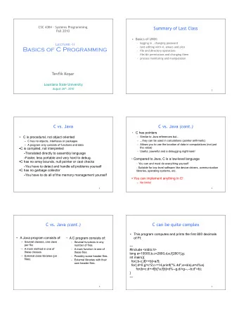 Basics of C Programming   file and directory operations   file/dir permissions and changing