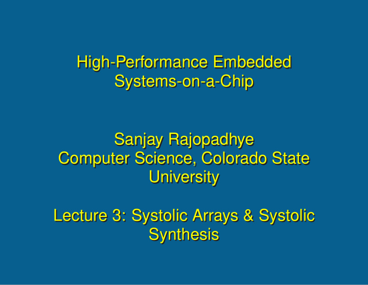 high performance embedded high performance embedded